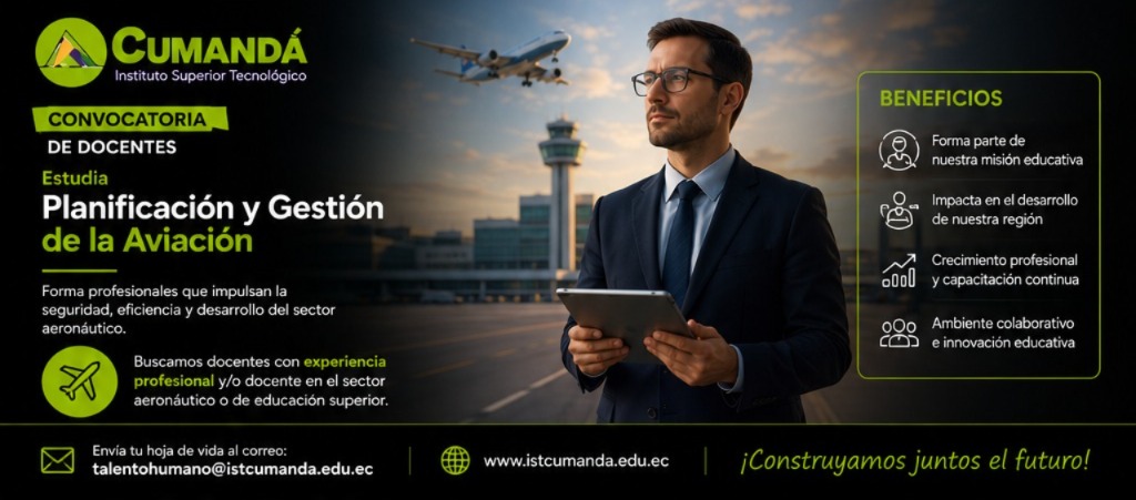 Únete al equipo de docentes de Planificación y Gestión de la Aviación