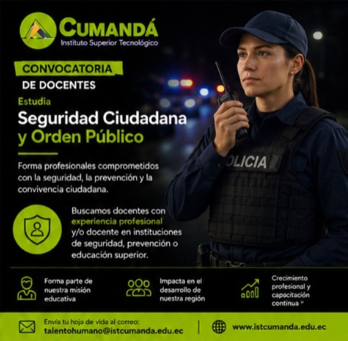 Únete al equipo de docentes de Seguridad Ciudadana y Orden Público