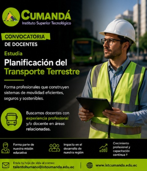 Únete al equipo de docentes de Planificación del Transporte Terrestre
